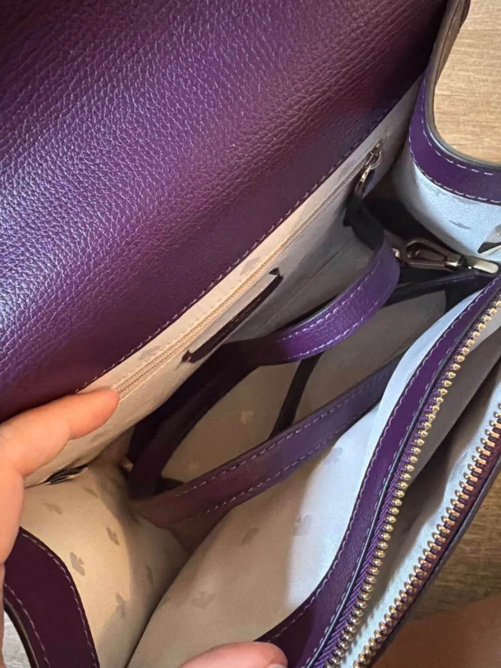 Kate Spade New York Purple Leather Satchel Crossbody Bag